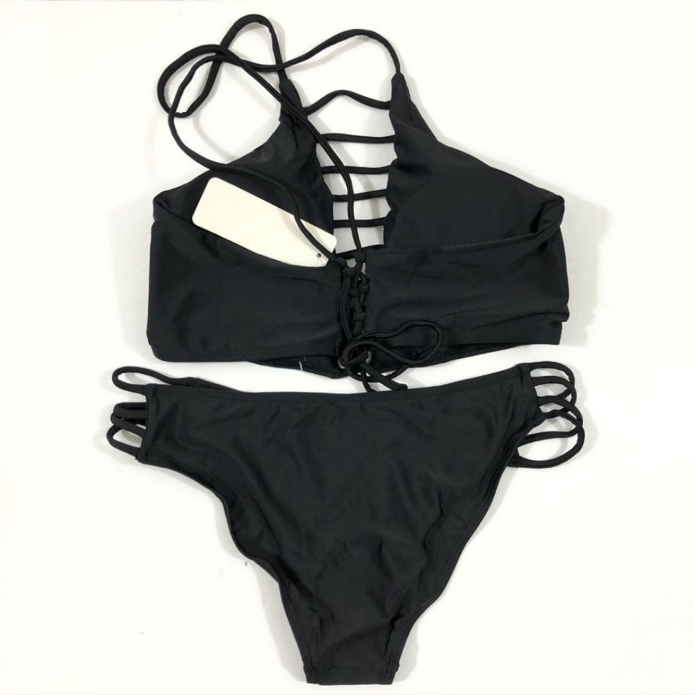 *NEW* 2-Piece Black Strappy Bikini - Picture 3 of 5